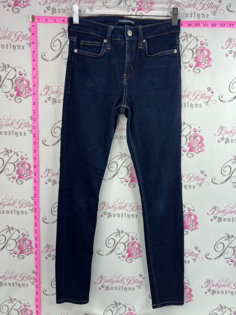 Calvin Klein jeans denim Women’s Dark Wash Skinny Jeans - Navy Blue
